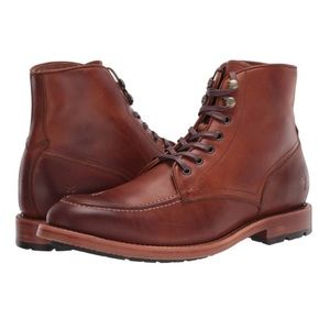 FRYE Bowery Moc Lace-Up boot in caramel brown size 13
